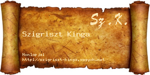 Szigriszt Kinga névjegykártya