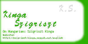 kinga szigriszt business card